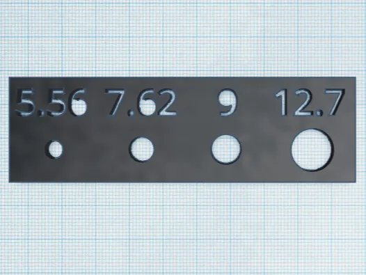 Nato Standard Rounds Size Comparison Card(100x30)