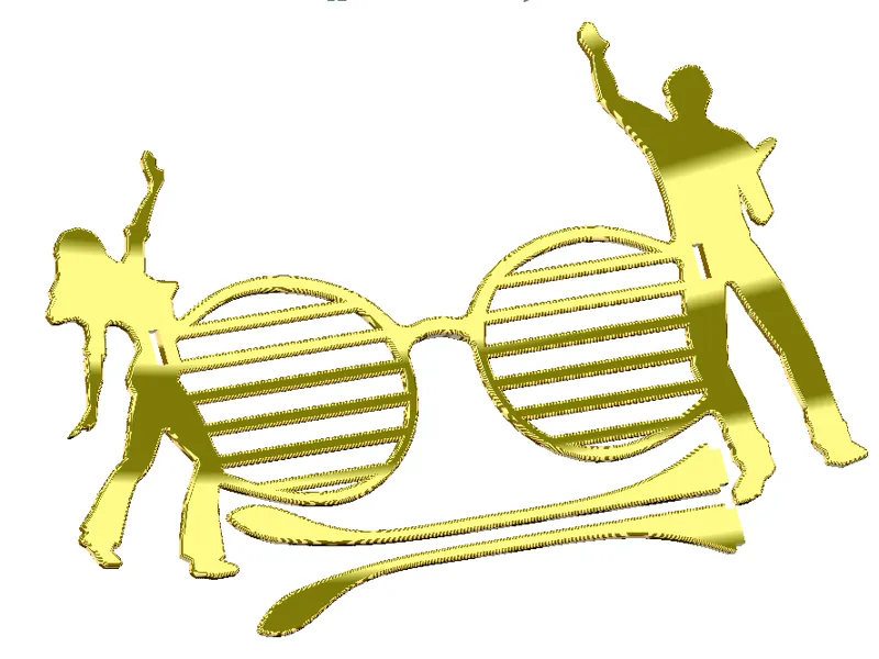 Disco party glasses. Dancers on it.