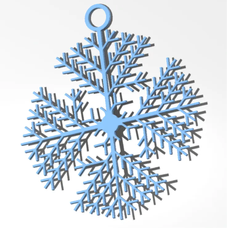 The snowflake decoration. Four-pointed snowflake
