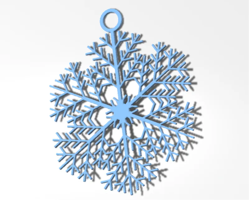The snowflake decoration. Six-pointed snowflake