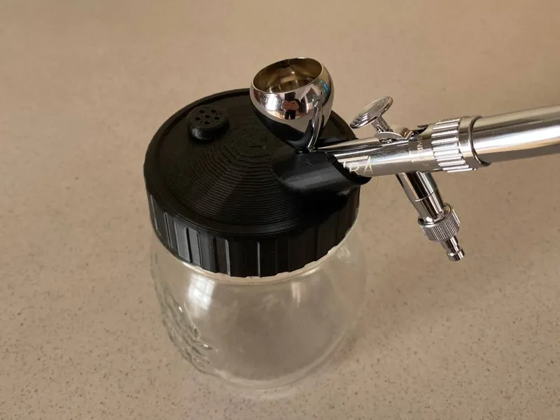 Cap for airbrush cleaner and support