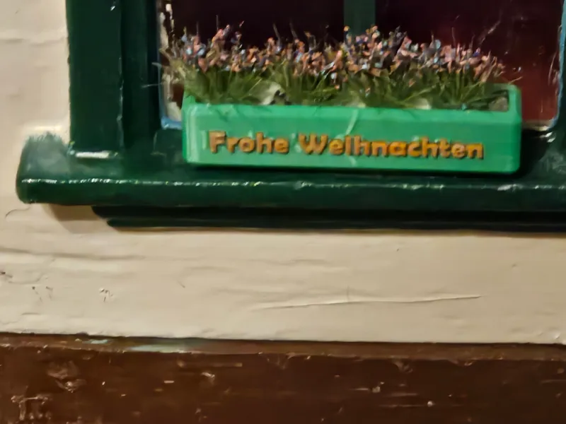 Puppenhaus Blumenkasten Frohe Weihnachten