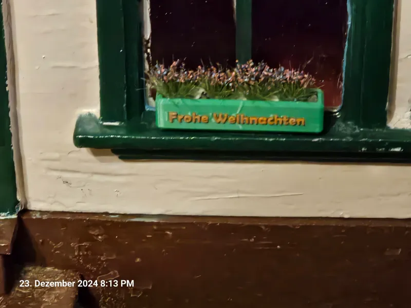 Puppenhaus Blumenkasten Frohe Weihnachten