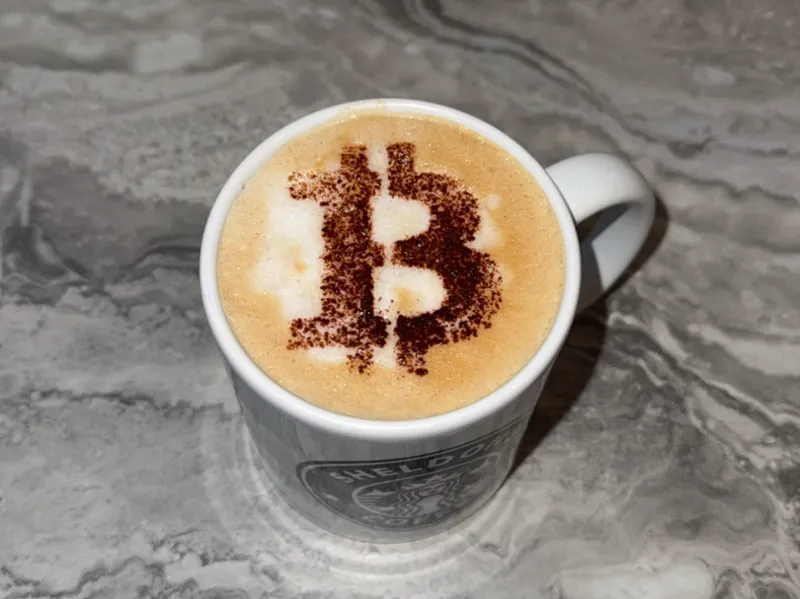 Bitcoin Coffee Stencil