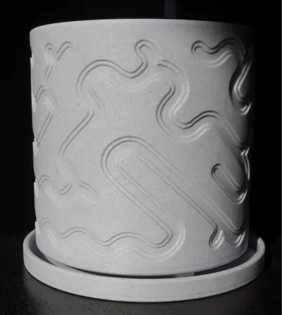 Algorithmically Generated 6" Plant Pot