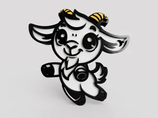 Cute goat keychain