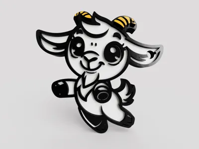 Cute goat keychain