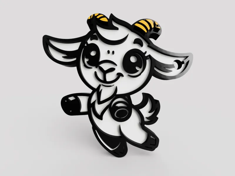 Cute goat keychain