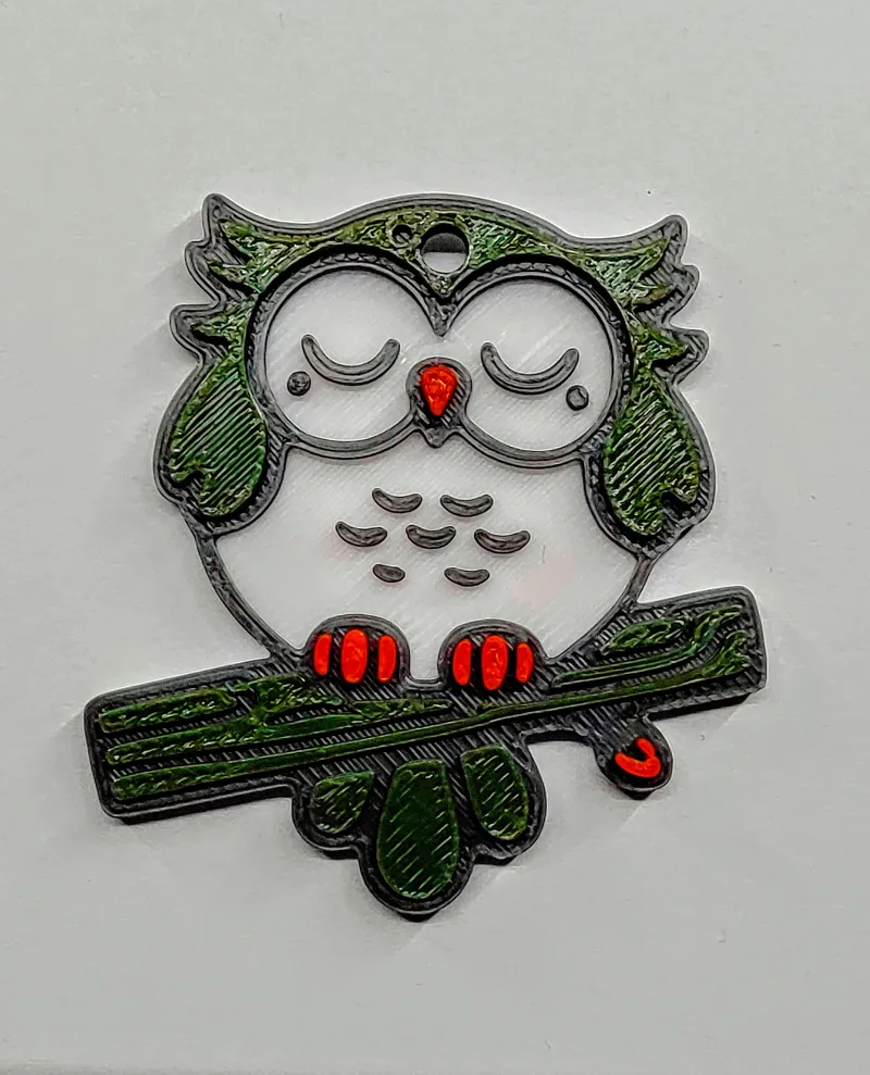 Sleeping Owl keychain