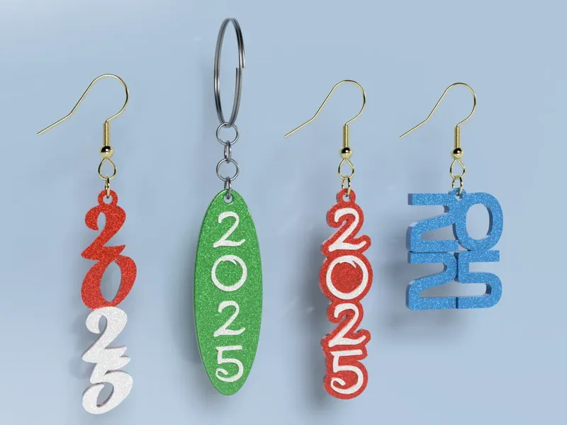 2025 New Year keychain