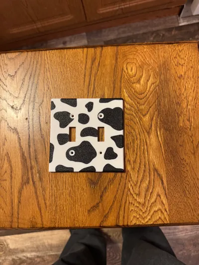 Cow Toggle Switch cover plate, dual toggle, cow pattern by Laserbrew - MakerWorld