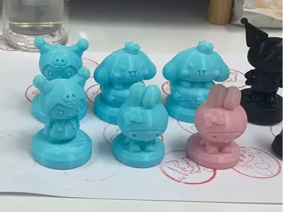 Kuromi, Cinnamoroll, and My Melody stamps
