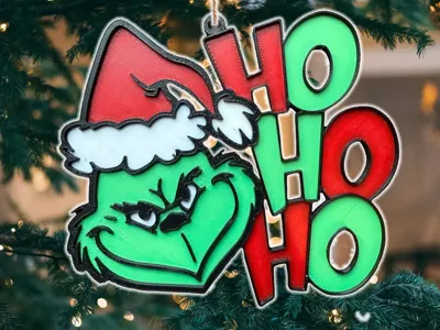 Christmas Grinch Ho Ho Ho Tree Ornament