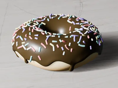 Donut with long sprinkles