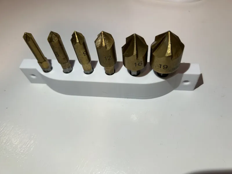 Counter sink drill bit set holder with magnets