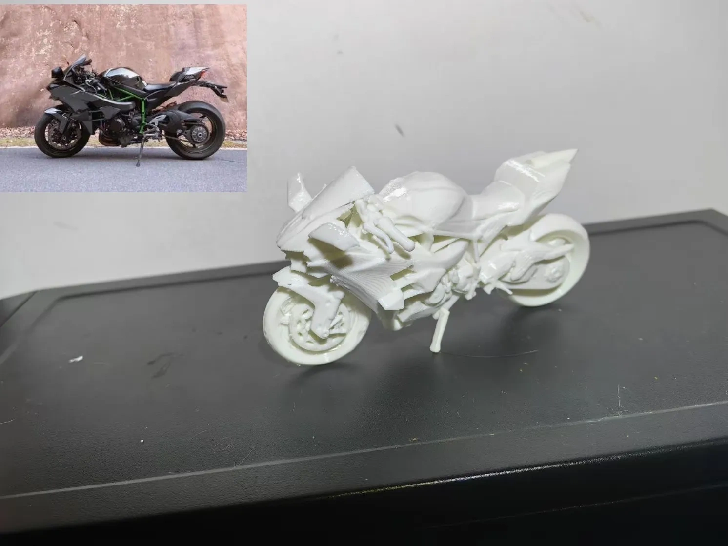 川崎kawasakiNinja H2R摩托机车，陆地飞行器，超精细节，深度复刻缩小版