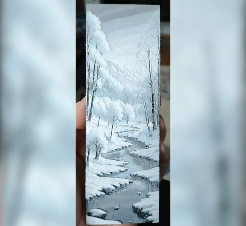 Winter Landscape Bookmark HueForge