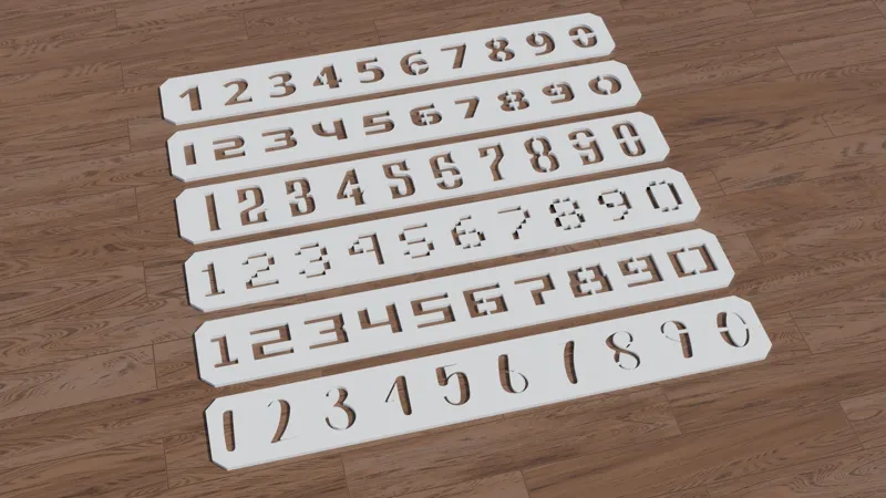 Number Digits Font Stencils (6 fonts)