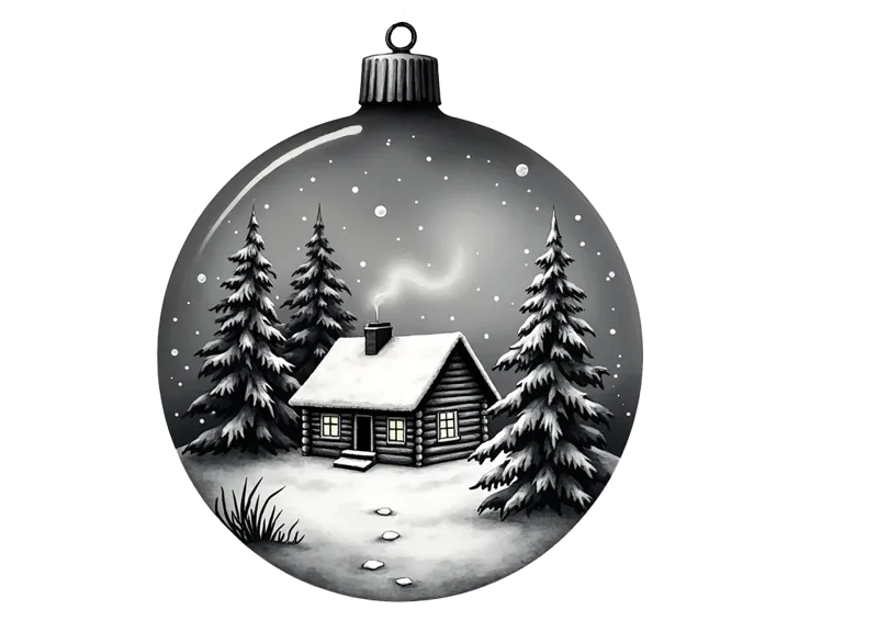 Snowy house bauble