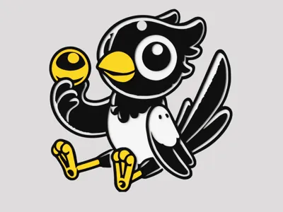 Cheerful magpie keychain