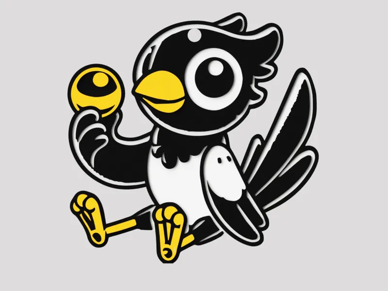 Cheerful magpie keychain
