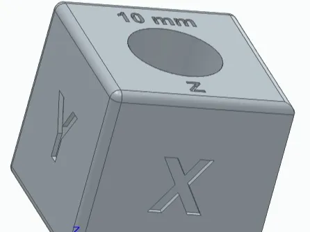 Calibration Cube 20x20x20x w bore diameter 10 by user_1881429519 ...