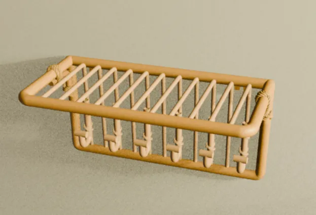 Wall-ShelfxHanger (Bamboo look)
