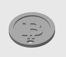 One Euro-sized Bitcoin with a hole