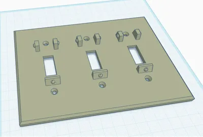 3 Switch Plate W/Built In Guard