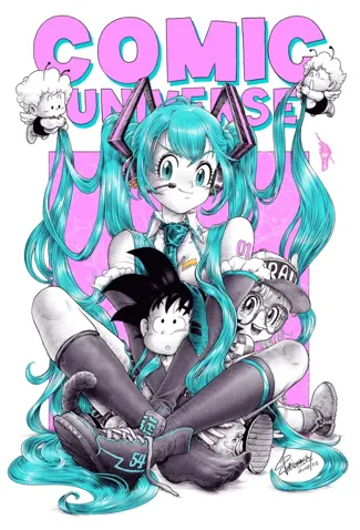 龙珠 初音布玛 浮雕画Hueforge