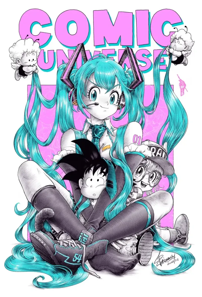 龙珠 初音布玛 浮雕画Hueforge