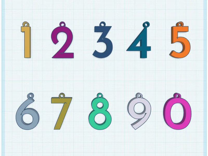 Simple Numbers pentants