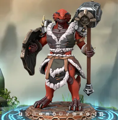 DND dragonborn with warhammer
