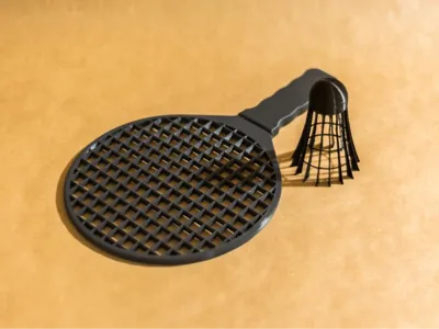 Badminton set, shuttlecocks and rackets