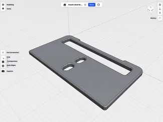 Couch stool bracket for modular couch
