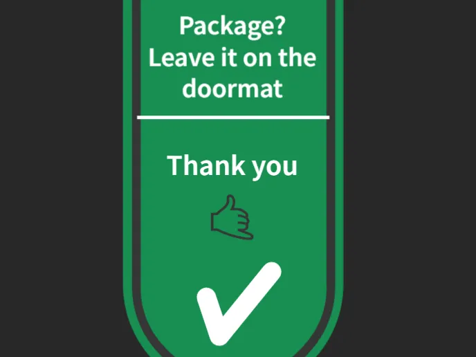 Package door sign