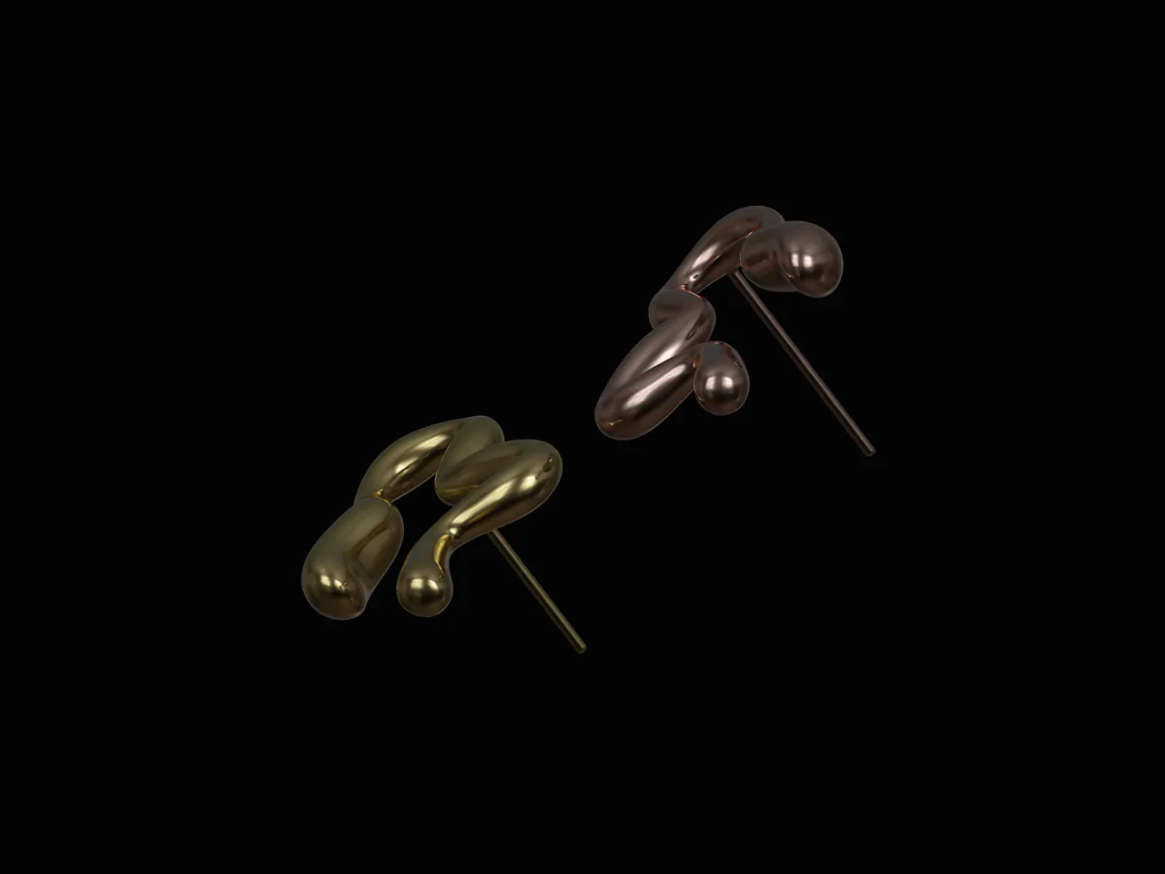 Liquid earrings view 3