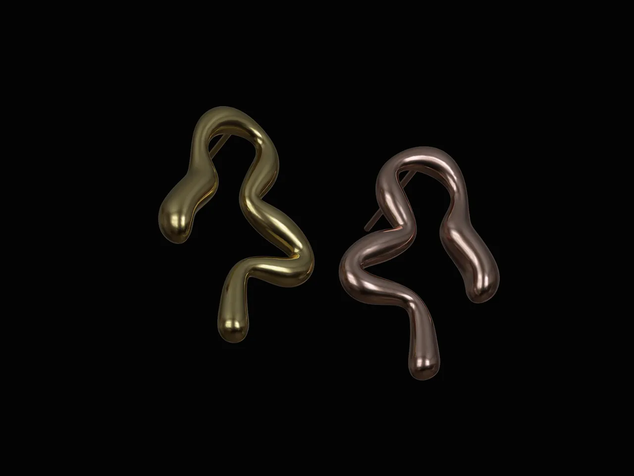Liquid earrings view 2
