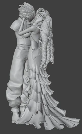 Final Fantasy 7 - Zack & Aerith - Posed - Kissing