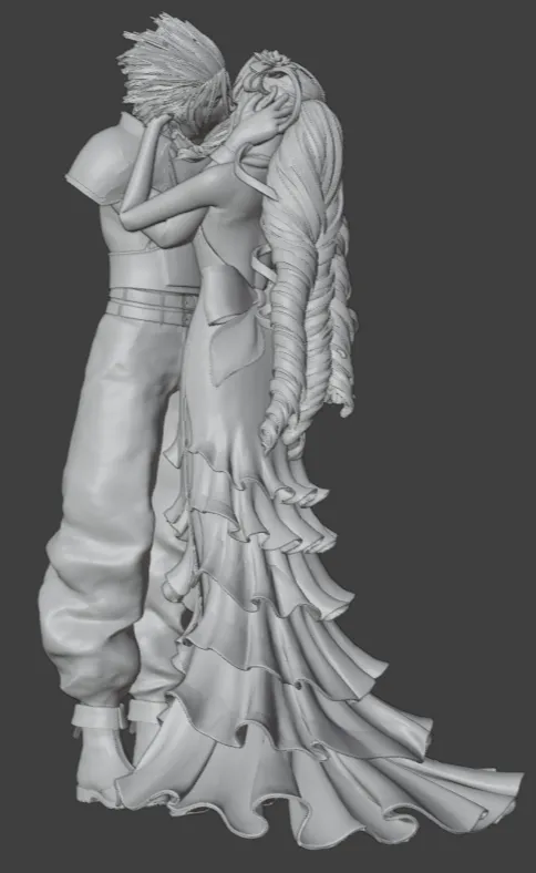 Final Fantasy 7 - Zack & Aerith - Posed - Kissing