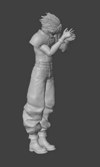 Final Fantasy 7 - Zack Alone - Posed - Kissing