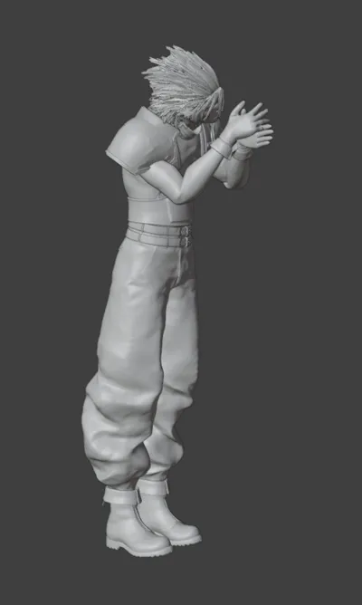 Final Fantasy 7 - Zack Alone - Posed - Kissing