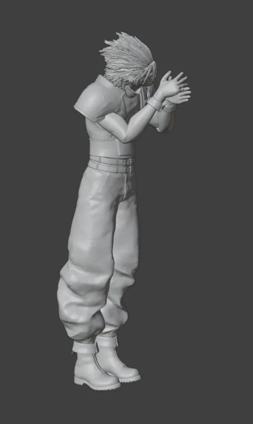 Final Fantasy 7 - Zack Alone - Posed - Kissing