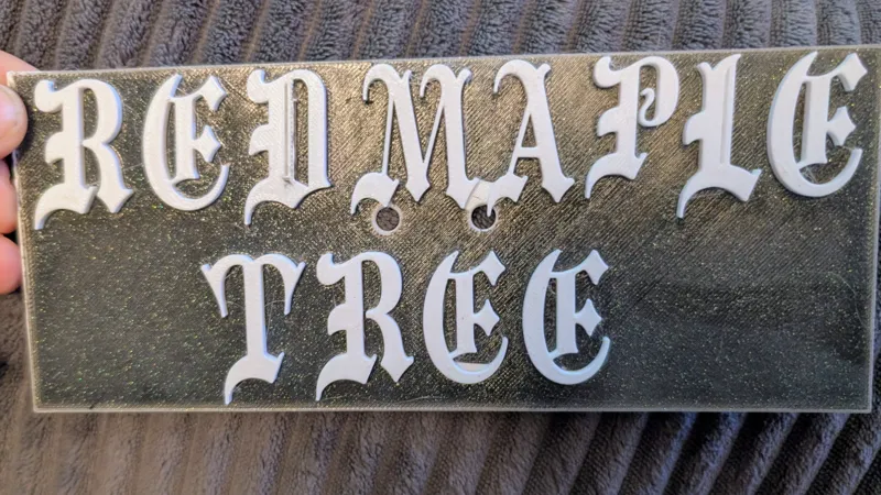 red maple sign for trees