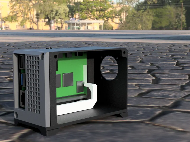 Raspberry Pi 4 Model B Pc Case (with Fan mount)
