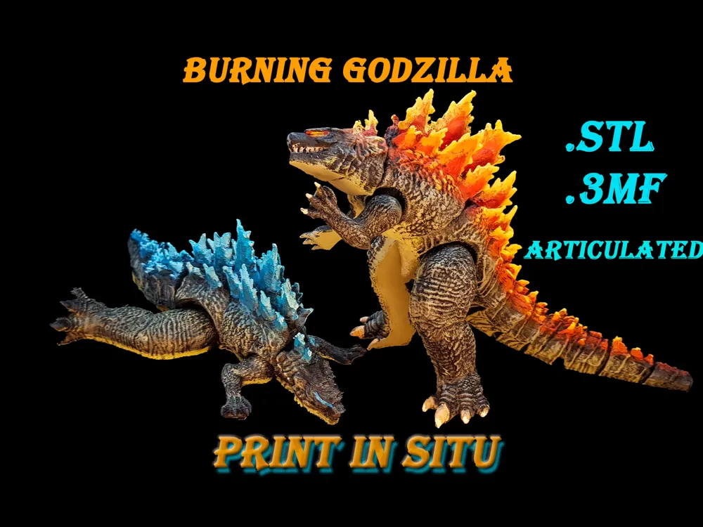 Burning Godzilla Naranja Godzilla by the artist engineer - MakerWorld
