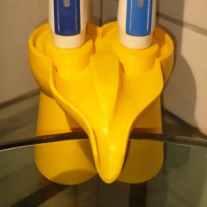 Double Oral B toothbrush holder with gutter