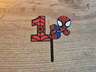 Spiderman 1 birthday cake topper