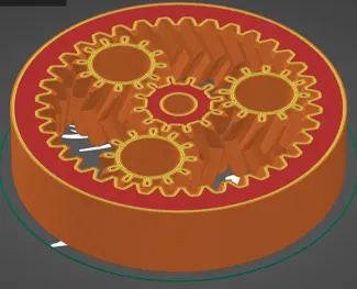 Print in place planetary gearbox