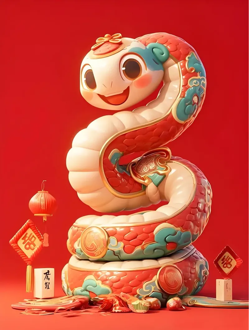 2025年蛇年彩色浮雕6